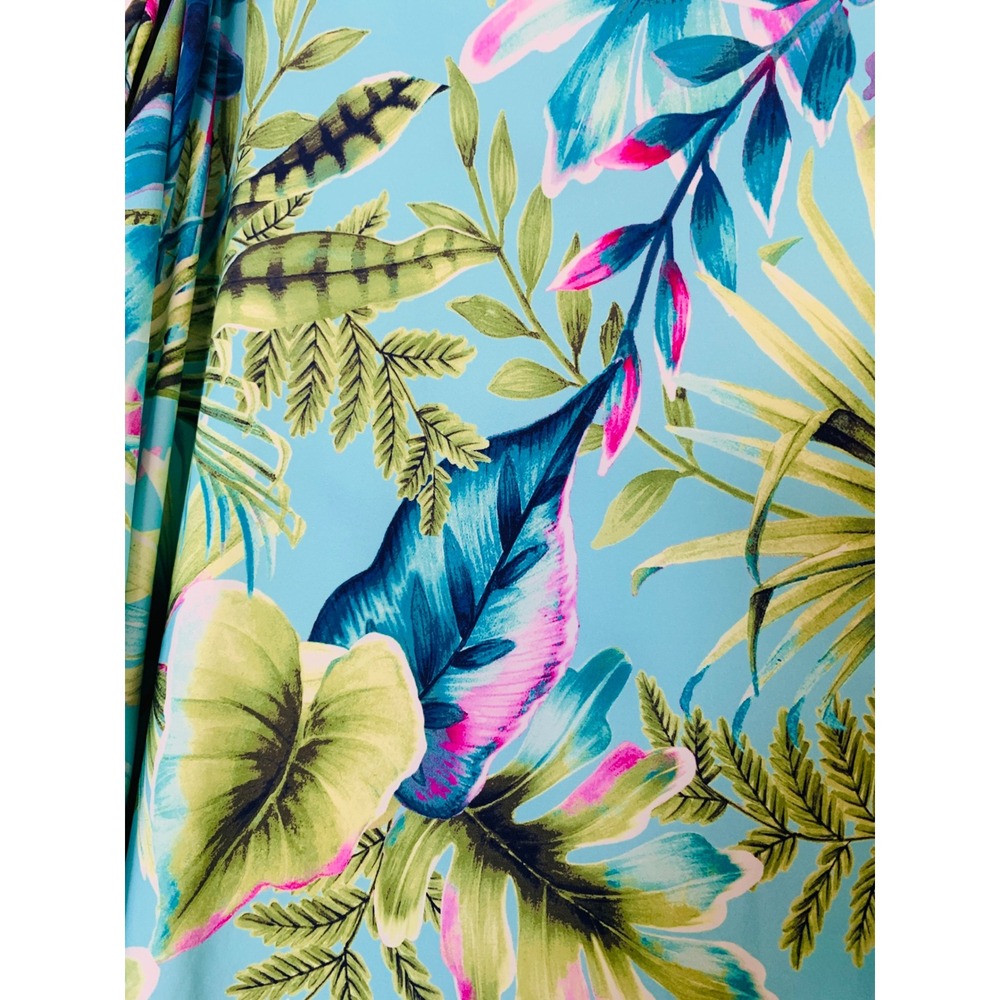 Tommy Bahama Ruffle Skirt Women XS Blue Tropical Palm Floral Swim Cover Resort - Picture 11 of 11